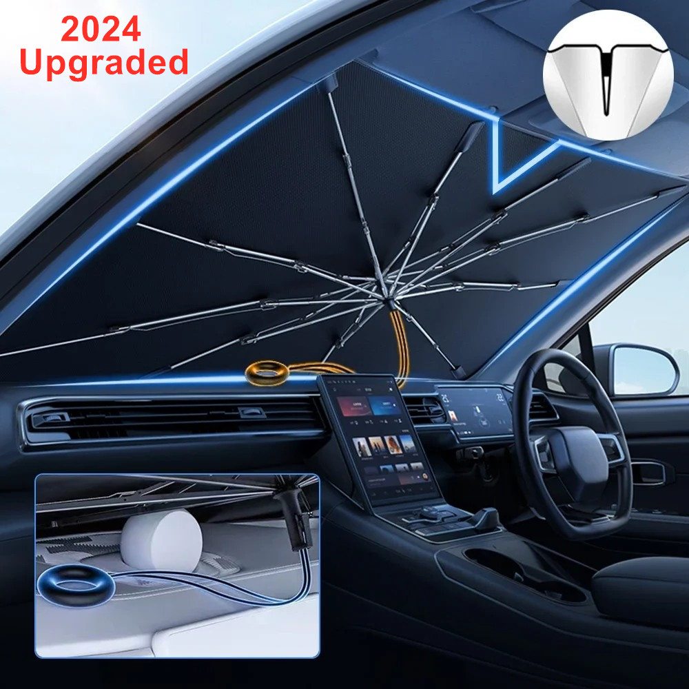 Car Sunshade Windshield Umbrella Foldable - واقي أمامي للسيارة مضاد للأشعة الفوق