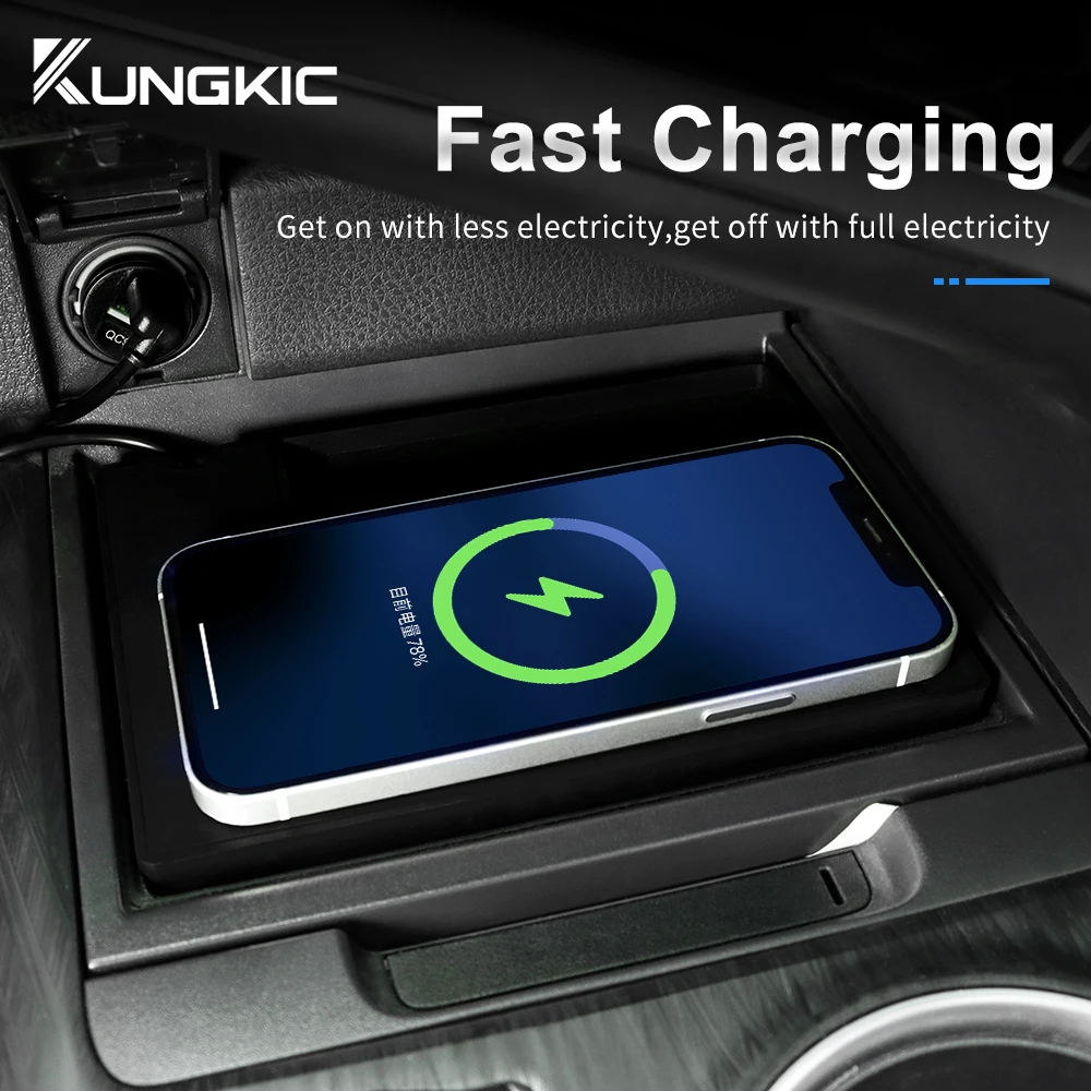 Wireless Car Charger Mount Fast Charging - شاحن لاسلكي للسيارة لتويوتا كامري 70