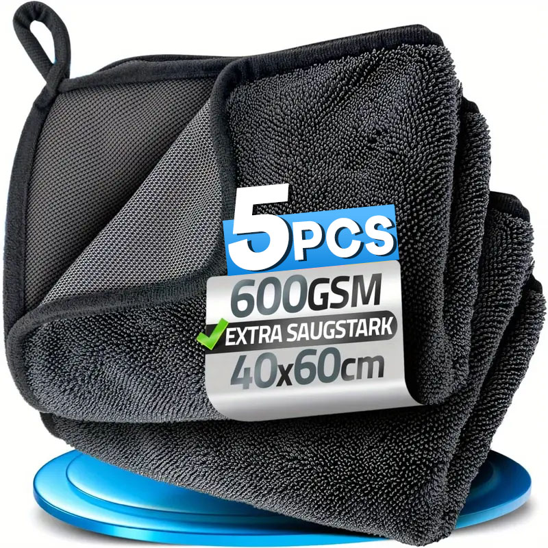 مناشف غسيل السيارات 600GSM قسط - مراجعة Microfiber Car Drying Towel Super Absorbent وسعره