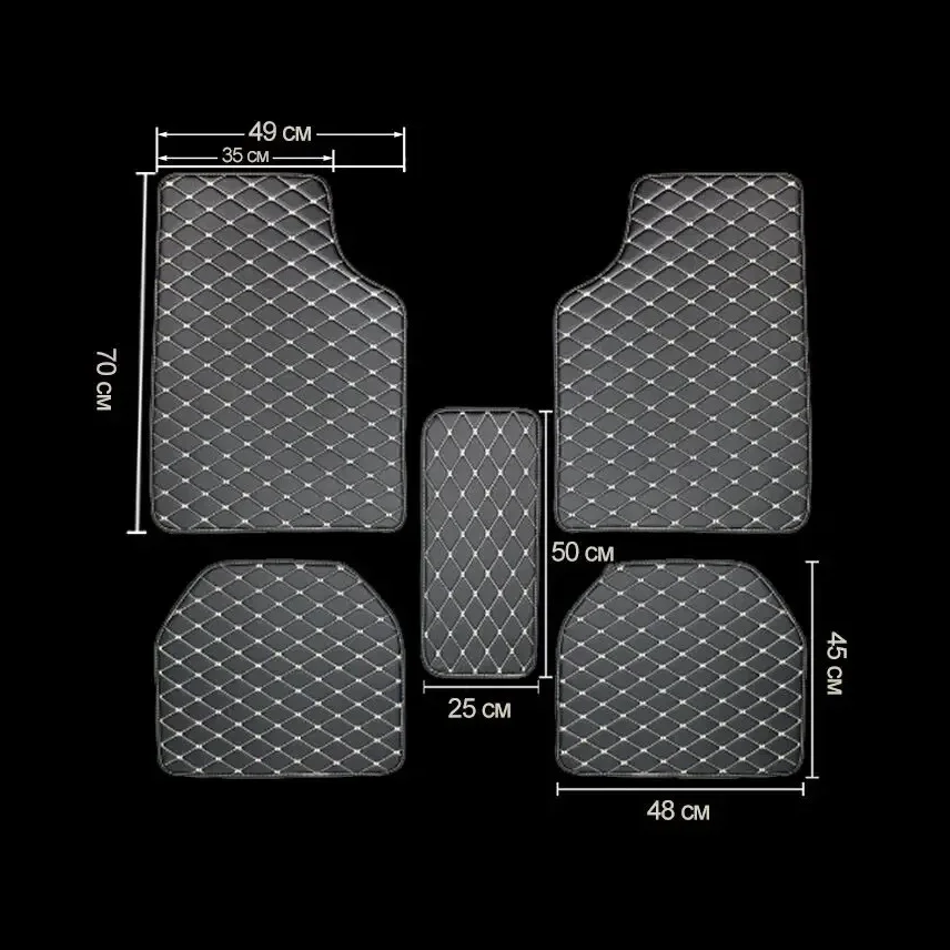الحصير سيارة 5 قطعة بو الجلود  - مراجعة Car Floor Mats Universal Waterproof Leather وسعره