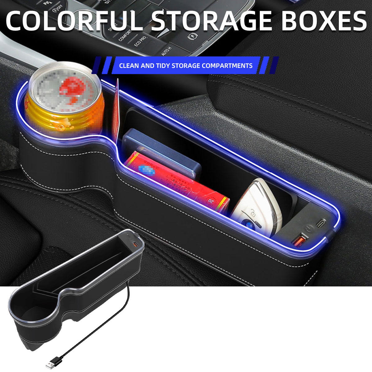 حامل أكواب لملء فراغات مقعد ال - مراجعة Seat Gap Filler Organizer With Usb Charger وسعره