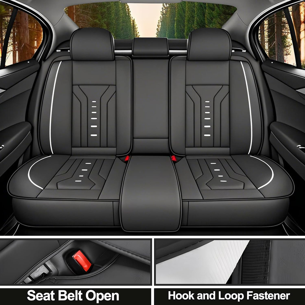 أغطية مقاعد السيارة الجلدية ال - مراجعة Leather Car Seat Covers Full Set Universal وسعره