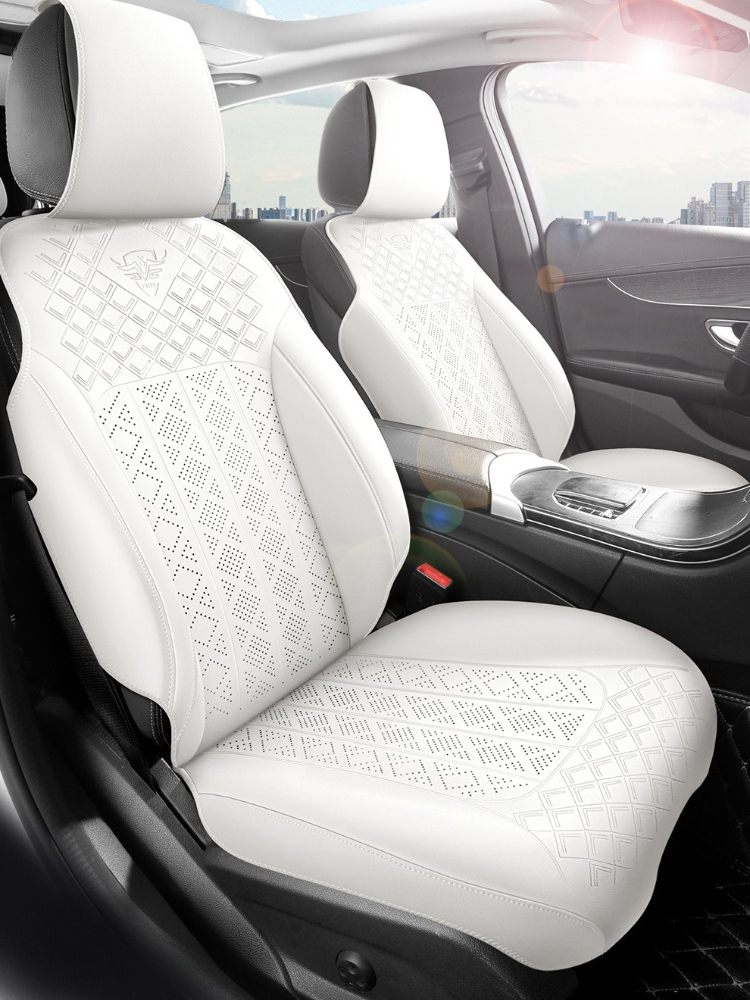 وسادة حماية مقعد السيارة من ال - مراجعة Leather Car Seat Covers Full Set Universal وسعره