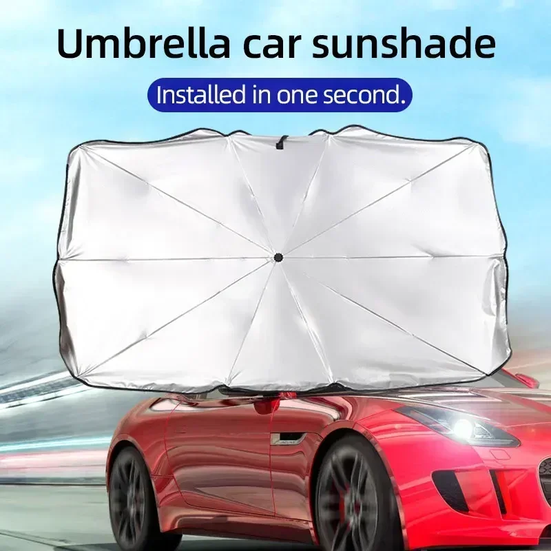 مظلة قابلة للطي لحماية زجاج ال - مراجعة Car Sunshade Windshield Umbrella Foldable وسعره