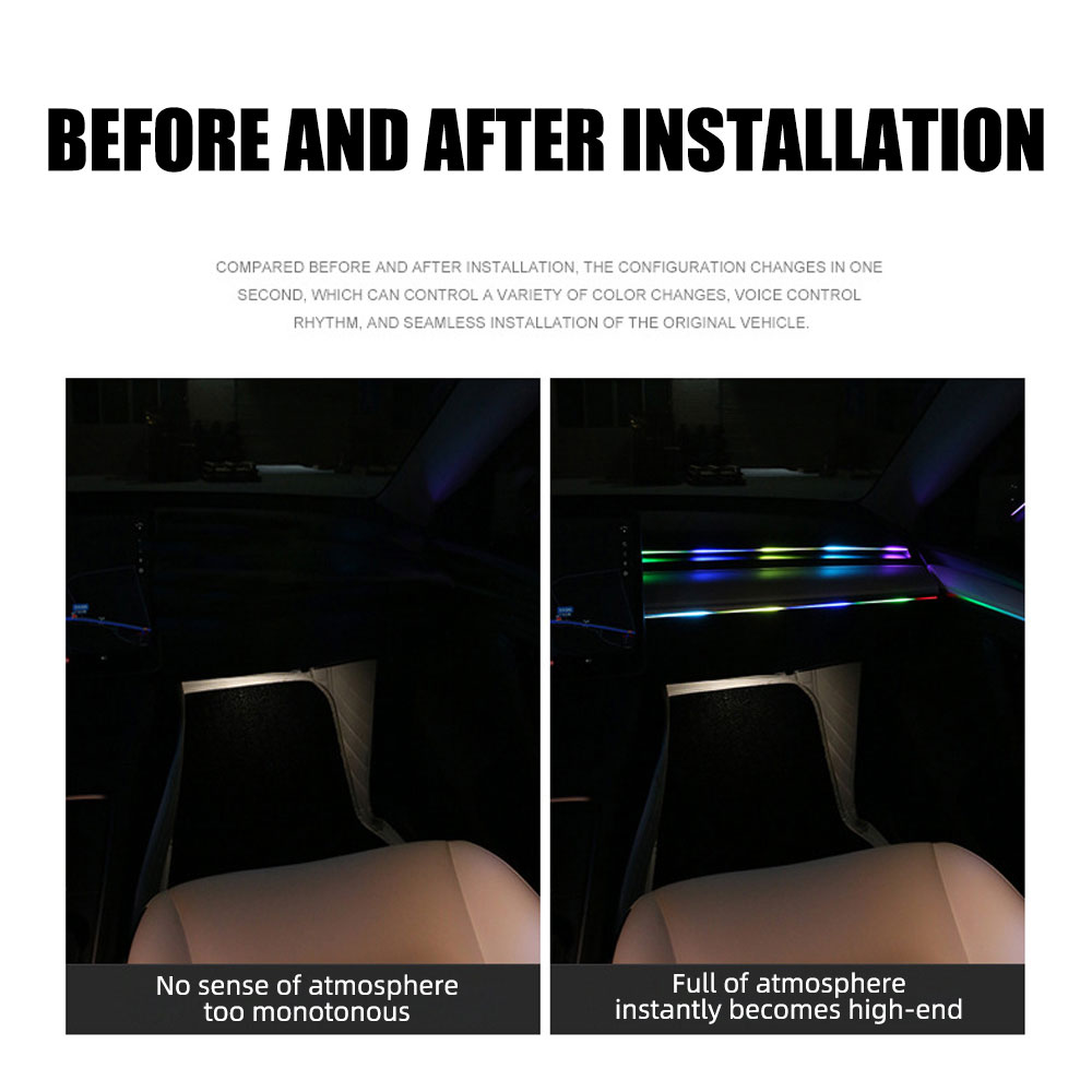 العالمي سيمفوني سيارة المحيطة  - مراجعة Led Ambient Interior Car Lights App Control وسعره