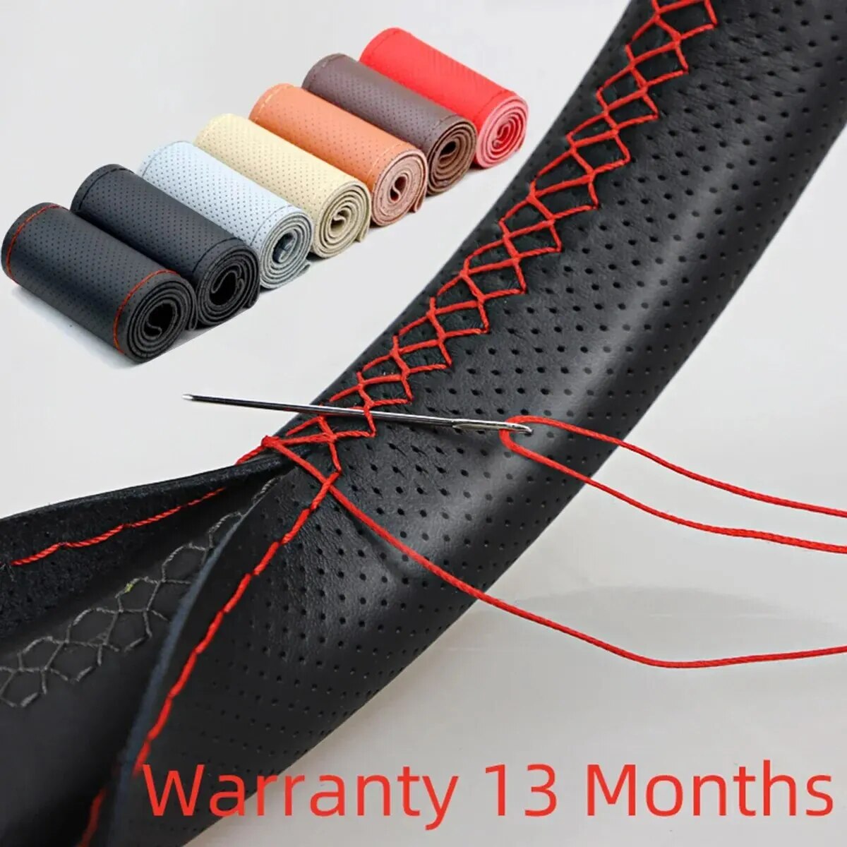 العالمي الجلود عجلة توجيه سيار - مراجعة Car Steering Wheel Cover Anti Slip Breathable وسعره
