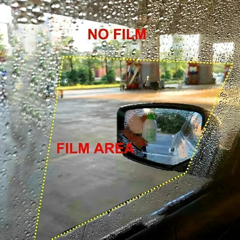 4 قطع من ملصقات حماية مرآة الر - مراجعة Anti Glare Car Rearview Mirror Film وسعره