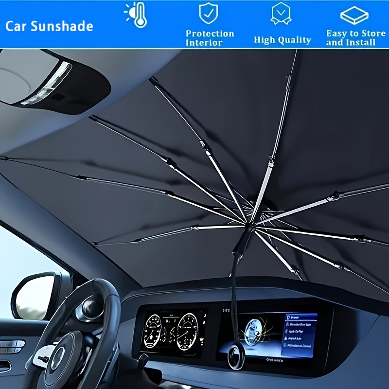 واقي شمس للزجاج الأمامي للسيار - مراجعة Car Sunshade Windshield Umbrella Foldable وسعره