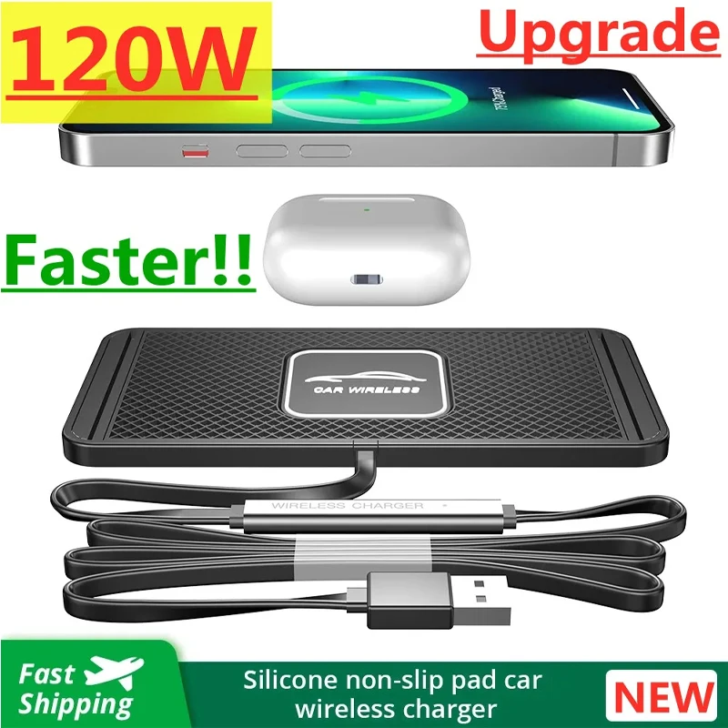 حامل لوحة سيليكون للسيارة ، شا - مراجعة Wireless Car Charger Mount Fast Charging وسعره