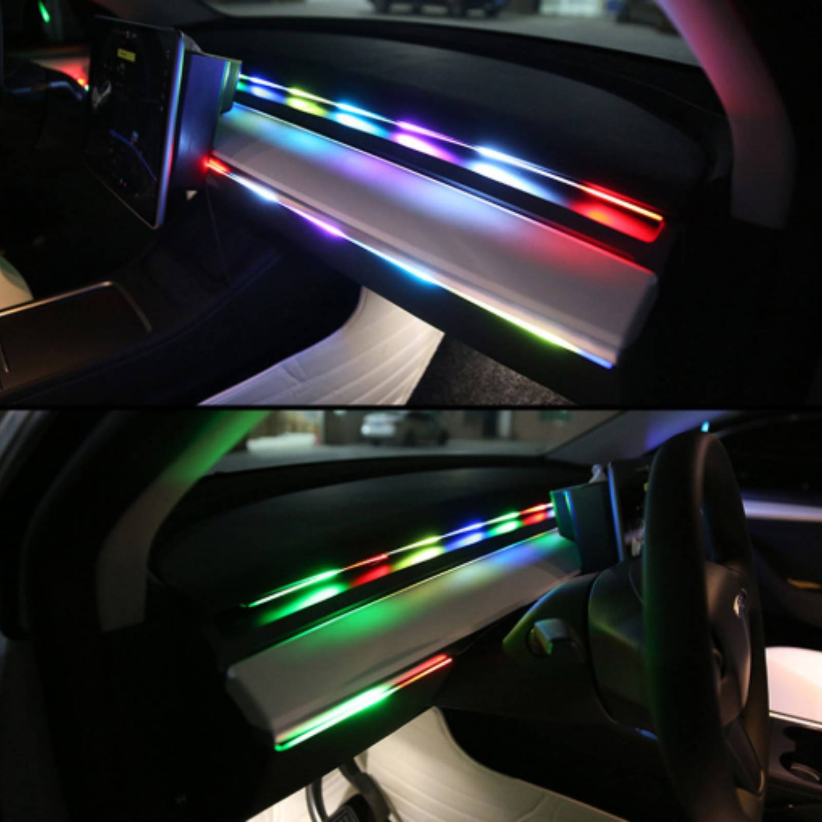 6 قطع من أشرطة الإضاءة LED الأ - مراجعة Led Ambient Interior Car Lights App Control وسعره