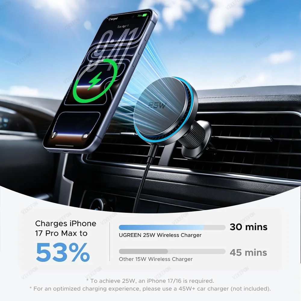 شاحن لاسلكي مغناطيسي للسيارة Q - مراجعة Magnetic Phone Holder For Car Vent وسعره